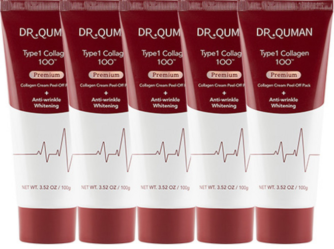 닥터큐먼 프리미엄 TYPE1 콜라겐 크림팩 대용량, 100g, 5개