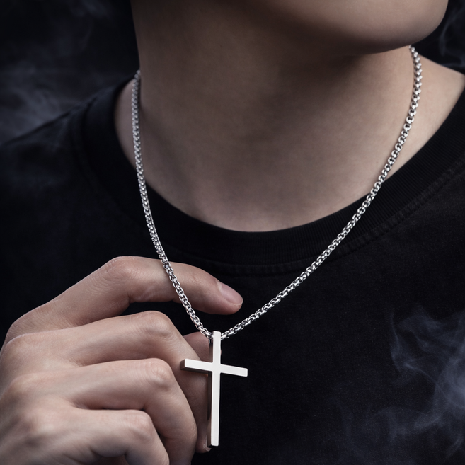 이디존 십자가 목걸이 남녀공용 패션