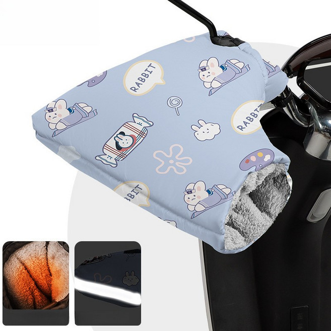 쁘띠꼬모 방풍 방수 장갑 스노우 쉴드 오토바이 방한 장갑 토시 핸들카바 GX5101843, 프리사이즈, 사진 색상 03