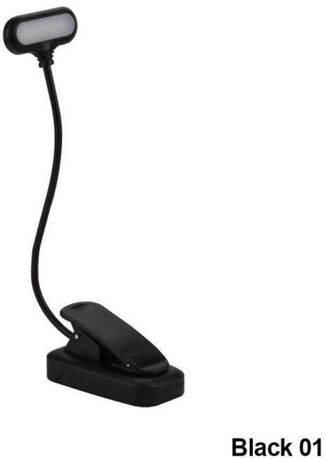 GEEKI 클립 스탠드 집게 조명 독서등 북라이트 미니 독서 책상 공부 휴대용 LED 책 야간 테이블 램프 눈 보호 조정 가능한 온 배터리 구동 유연한 연구 침실, Bla 01, 4. Black 01