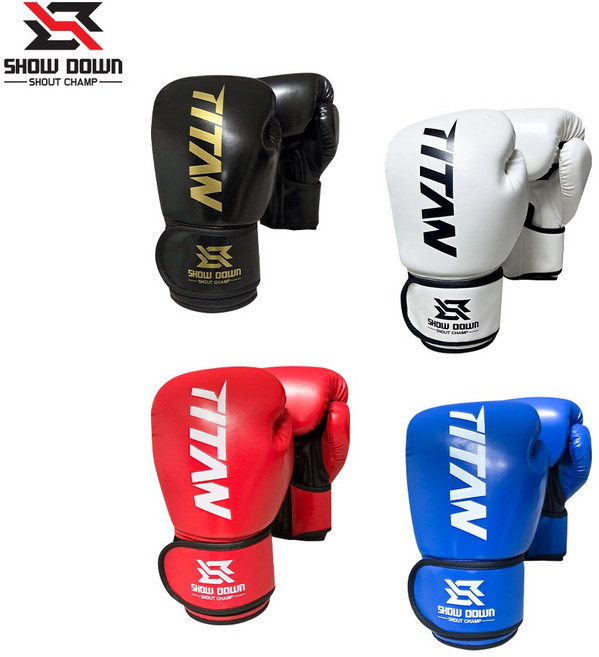 쇼다운 타이탄 트레이닝 글러브 복싱 권투 MMA 글러브, 1개, 화이트