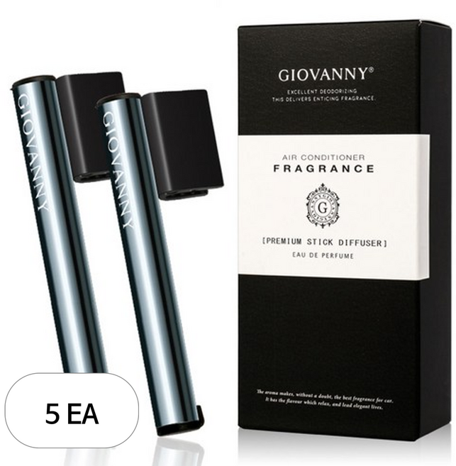 GIOVANNY 스틱 차량용 방향제 케이스 2p + 리필 2g 4p, 1SCENT / 피코크 블루(미스티아쿠아), 5세트