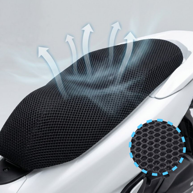 탑스피드 오토바이 쿨시트 커버 여름 안장커버, 1개, 블랙