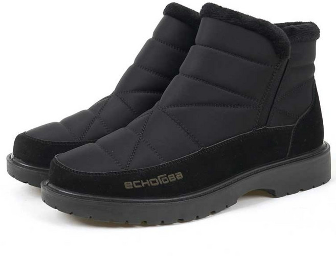 [에코로바]남성 퍼 따뜻한 안감 지퍼형 패딩 털부츠 ER0301