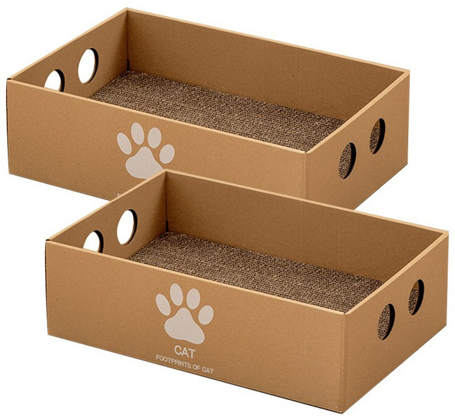 텔리 고양이 스크래쳐 박스, 2개, 모던캣