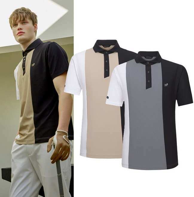 힐크릭 남성골프웨어 남성칼라블록TS_SC