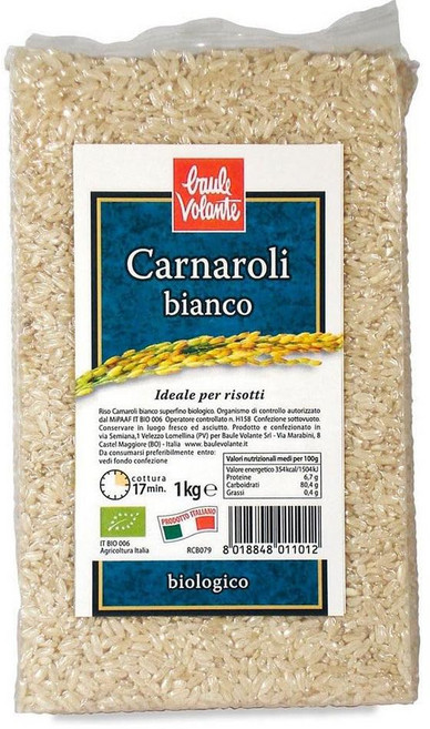 Baule Volante 리조또 쌀 카르나롤리 라이스 1kg 1팩 Flying Trunk Organic Carnaroli Rice 1kg, 1개, -