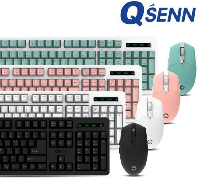 큐센 QSENN MK450 무선 키보드 마우스 세트, 블랙, 일반형