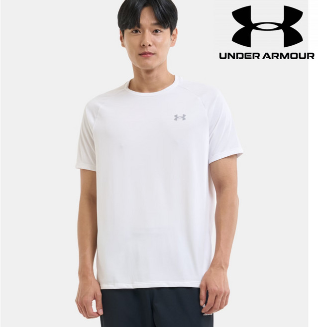언더아머 남녀공용 UA Tech 2.0 기본 라운드 기능성 반팔 티셔츠 운동 헬스 런닝 크로스핏티셔츠 냄새방지 빅사이즈 1326413-100