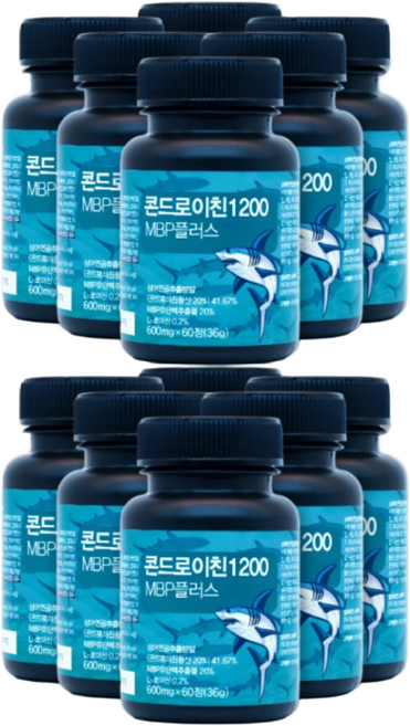 (닥터원) 미국산 상어연골 콘드로이친 1200 식약청 HACCP인증 MBP 유단백추출물 플러스, 12개, 60정