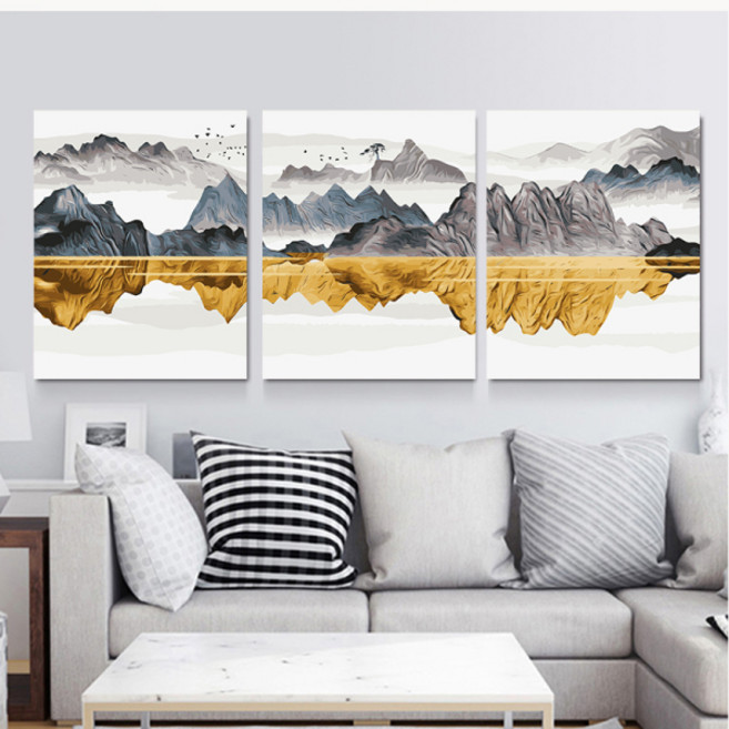 페인팅 3단 49종류 모음 diy 유화 그리기, 07. 산 풍경_대형(50x65x2.5cm), 1개