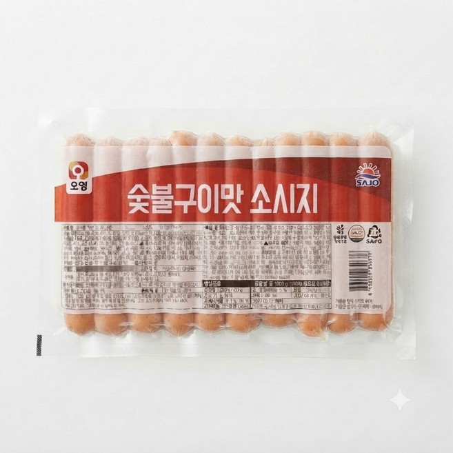 사조오양 숯불구이맛소시지 1kg(100gx10개입) / 핫도그, 1kg, 3개