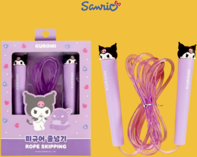 산리오 캐릭터 피규어 줄넘기 어린이 점프로프, 1개, 쿠로미
