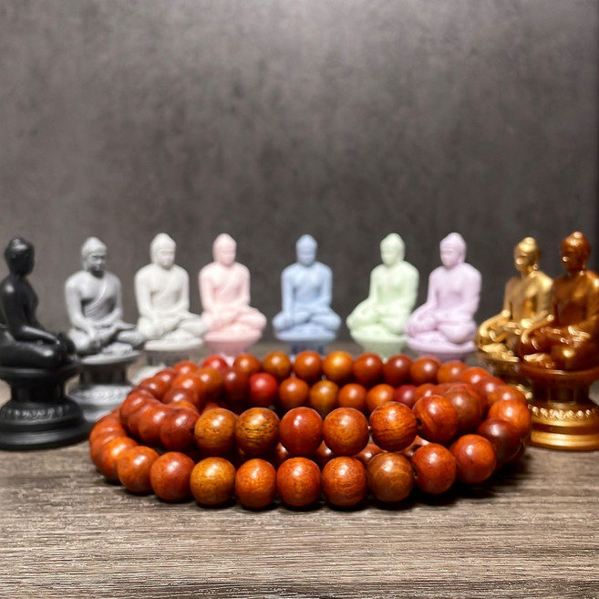 108염주 불교 나무 염주 팔찌 12mm 소원성취 108배, 1세트, 홍산지