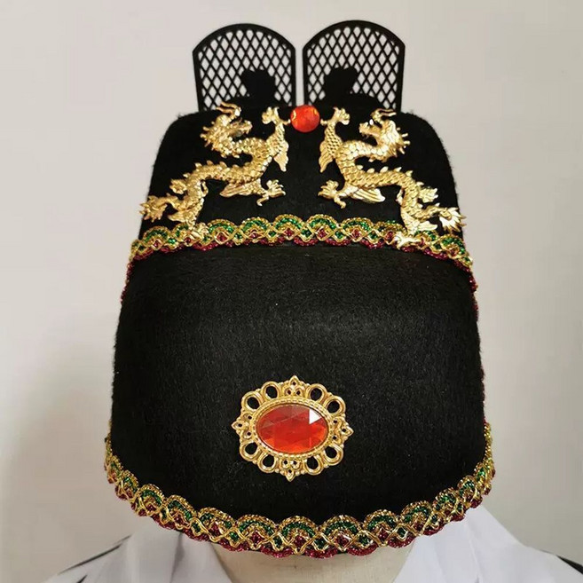 조선시대 임금 양반 머리 모자 관모 코스프레 갓 왕관, 1개, S. 검정 용모자