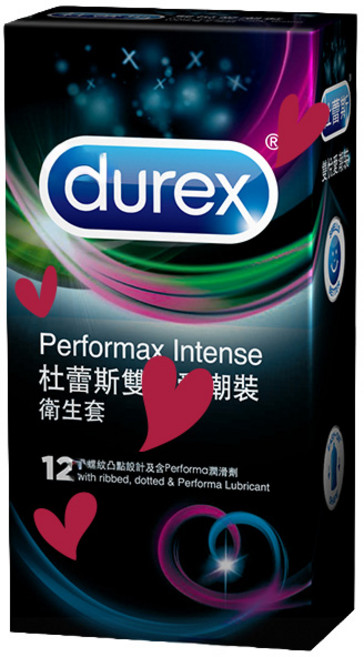 杜蕾斯 Durex 雙悅愛潮裝保險套 螺紋凸點設計 含Performa潤滑劑 3入, 1個, 12個裝