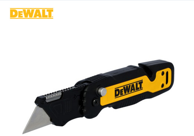 디월트 커터칼 DWHT10992 푸쉬 앤 플립 접이식 유틸리티 칼 날 1개 포함 날 보관함 내장 다용도 캠핑 나이프 커터, one color