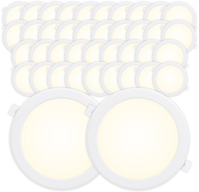 라인조명 LED 에코 6인치 다운라이트 (벌레유입방지/방습), 주백색(아이보리빛) 15W, 40개