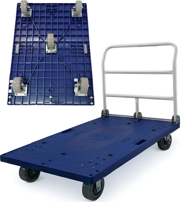 초대형 접이식대차(무소음) 700*1200 우레탄바퀴(고정2개 회전3개) 구르마 핸드 사각카트 손수레 금강C&C, 1개