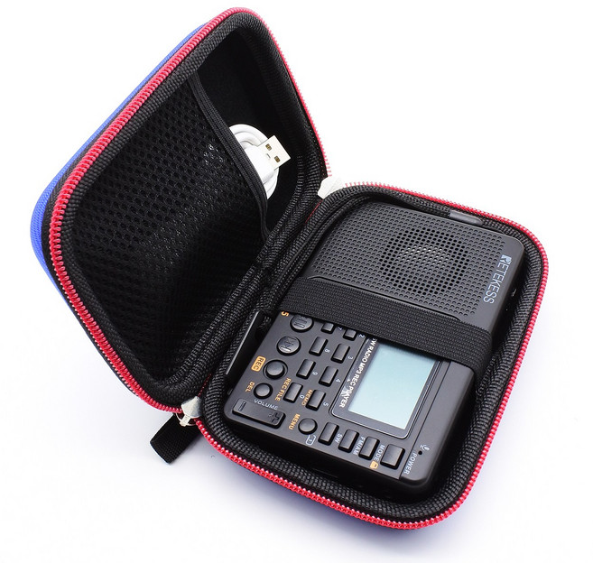 Retekess V-115 AM FM SW 收音機 MP3 播放器, 紅色 收納包