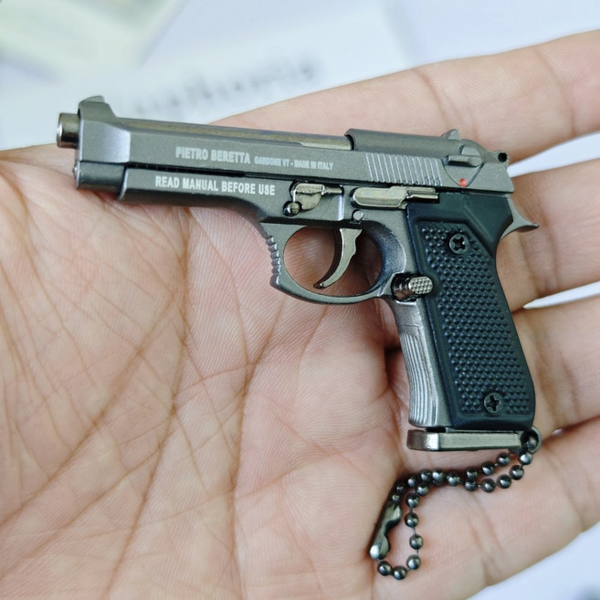 티오피 건시리즈 메탈 키링 열쇠고리-베레타 M92F, 그레이, 1개