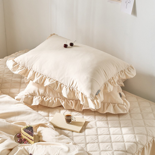 데시뉴 뉴노멀 고밀도 항균 홑겹 롱프릴 베개커버