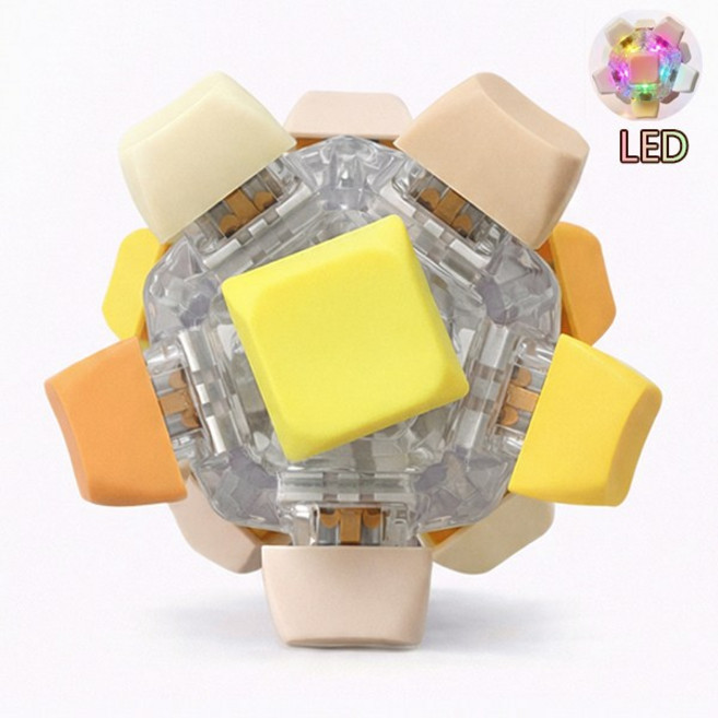 치프몰 LED 12버튼 딸깍이 라이트볼, 1개, 옐로우