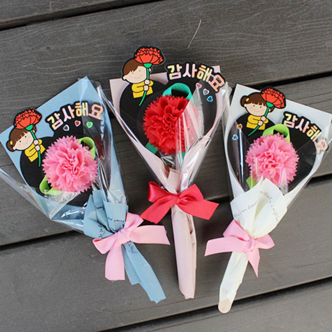 [잼잼아트] 하트 토퍼 카네이션 꽃다발 만들기(4인), 남자, 1세트, 종류