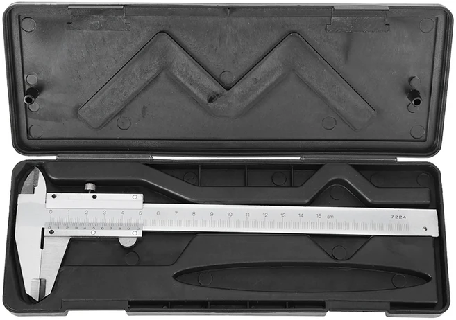 버니어 캘리퍼스 고정밀 탄소강 금속 마이크로미터 게이지 측정 도구 0-150mm 자, 01 실버, 1개