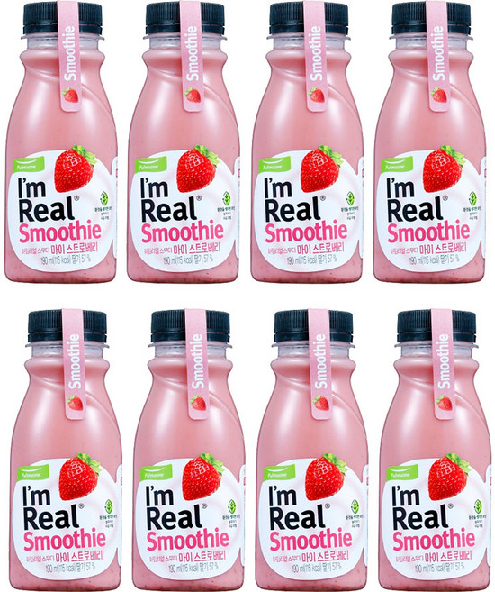 [풀무원]아임리얼 스무디 스트로베리 요거트 190ml, 8개