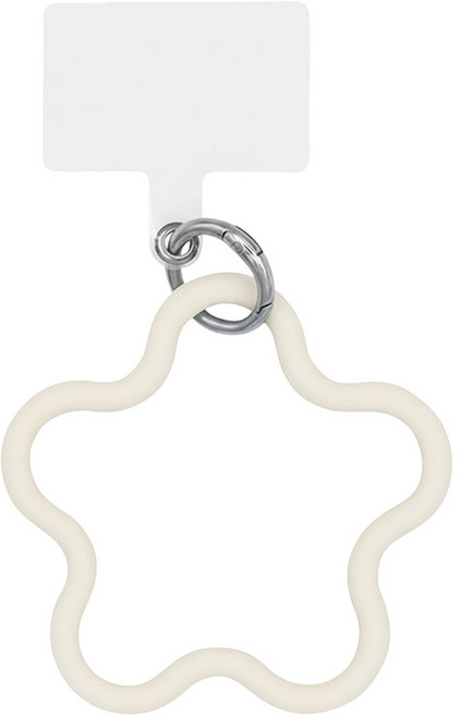 GS 3C 彈性矽膠手機腕掛繩, 海星－奶油白, 1個