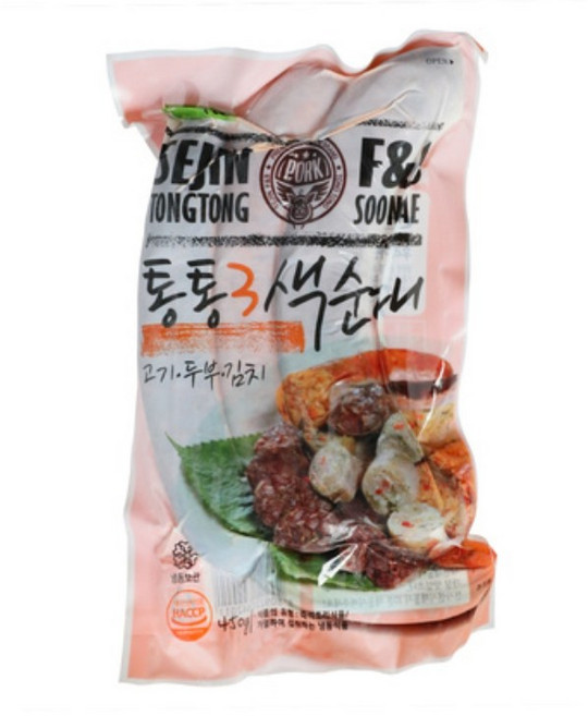 세진 통통 삼색 순대 450g 고기 두부 김치 냉동형 판매자 햇살누리, 수량조절가능, 22개