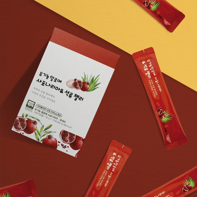 유기농 알로에 사포라니아 석류젤리 30포, 본상품선택, 1g, 1개 - 쿠팡