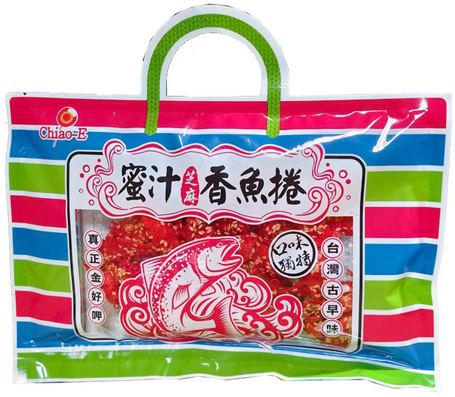 Chiao-E 蜜汁香魚條 台灣古早味零食 獨立包裝方便攜帶 Q彈有嚼勁越嚼越香, 100g, 1個