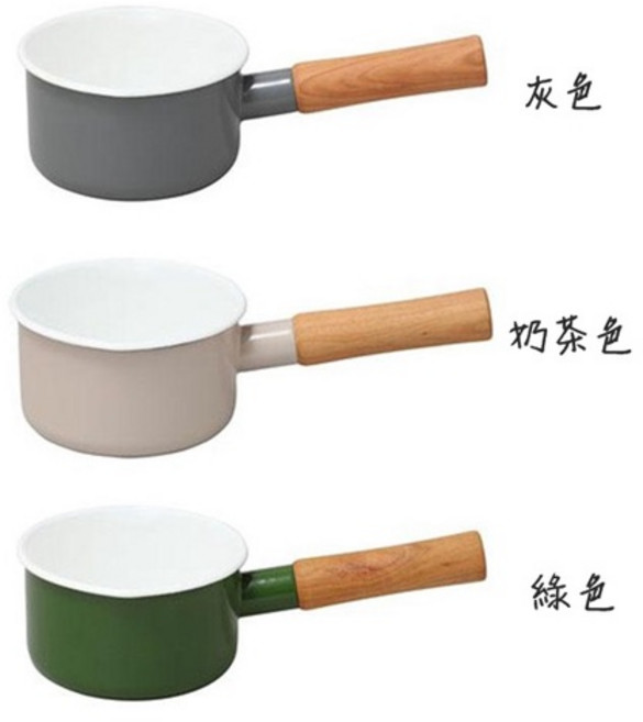 日本製 野田琺瑯 Couleur系列 原木單柄 牛奶鍋 12cm, 1個, 奶茶色, 奶茶色