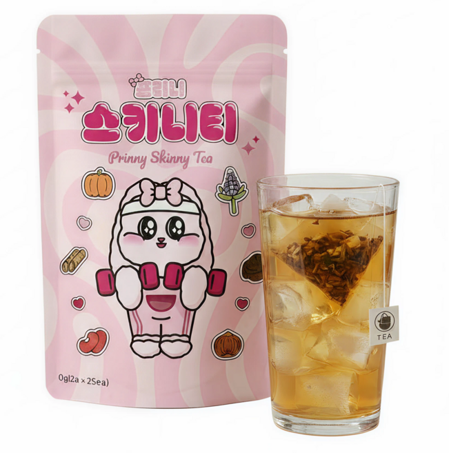 프리니 스키니티 체지방감소특허 붓기차 다이어트차 체지방 돼지감자 늙은호박 우엉 팥 슬림핏 감량, 1개, 25개입, 50g