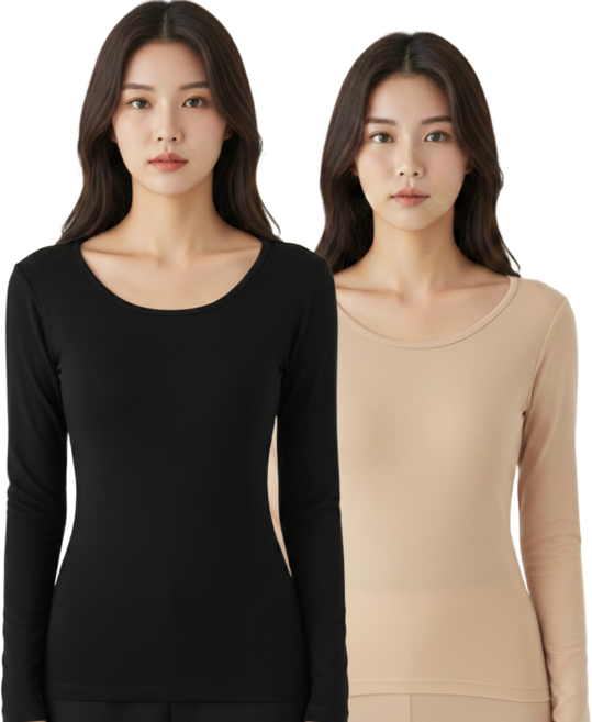 투켄드 초경량 얇은 겨울 내복 발열 내의 상의 두벌 세트