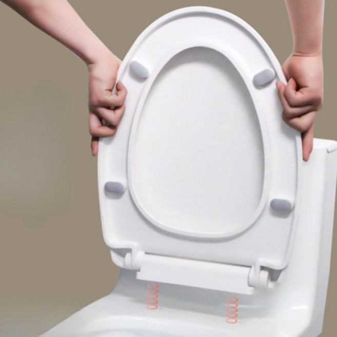 가정용 범용 간편 설치 소프트 클로즈 구형 변기 시트, 1개, 소형 사각 U형 럭셔리 무게감