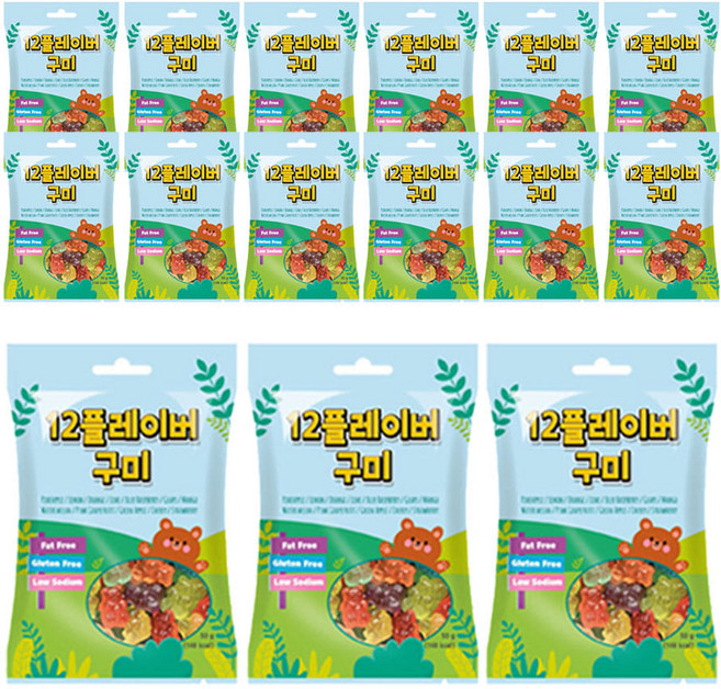 에스제이서진 12플레이버 곰젤리 50g, 15개