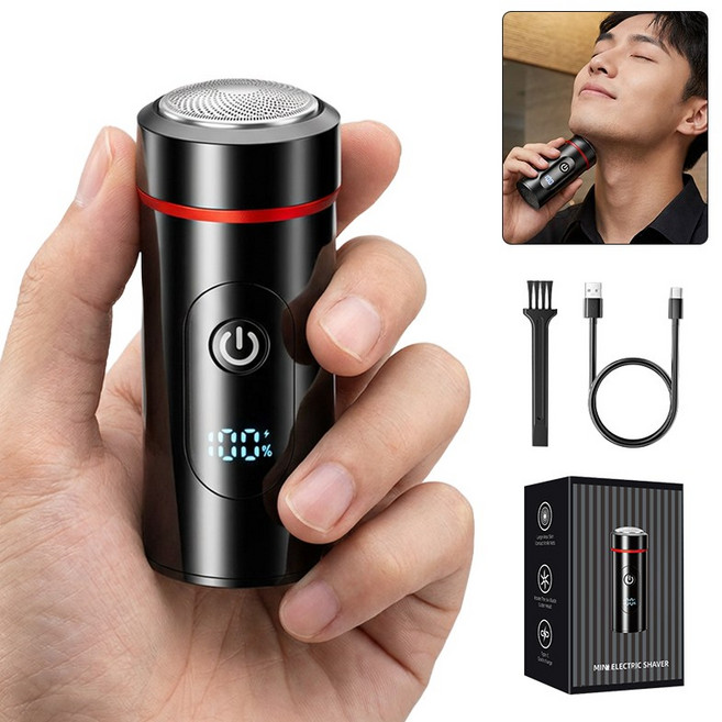 독일 고급 미니 면도기 방수전기면도기 휴대용면도기 여행용면도기, 블랙, 1개