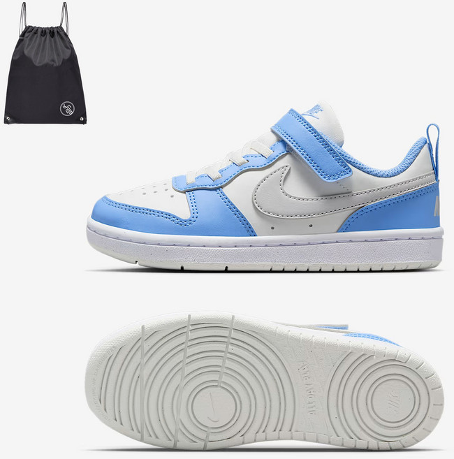 나이키 리틀키즈 버로우 리크 클래식 벨크로 운동화 화이트스카이 (PGN짐쌕가방 지급)