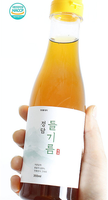 정담 (1회착유 벤조피렌 0%) 저온압착 들기름 350ml 100% 통들깨 명절 선물 답례품, 2개