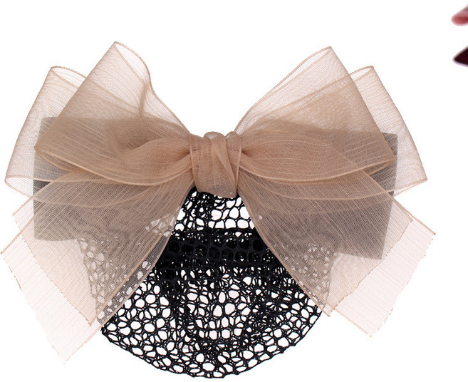 샤샤벨 시폰 리본 망 헤어망 여성 간호사 망사 리본핀 머리망