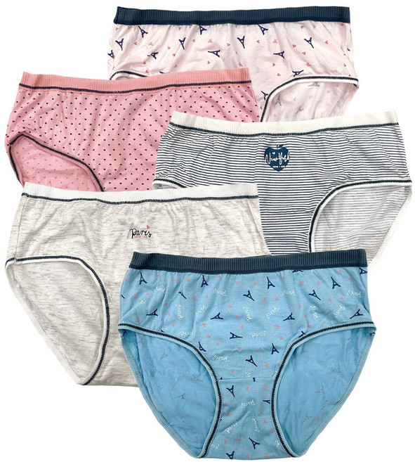 인유어스 핑크하트 면스판 여성팬티 5종세트 B71