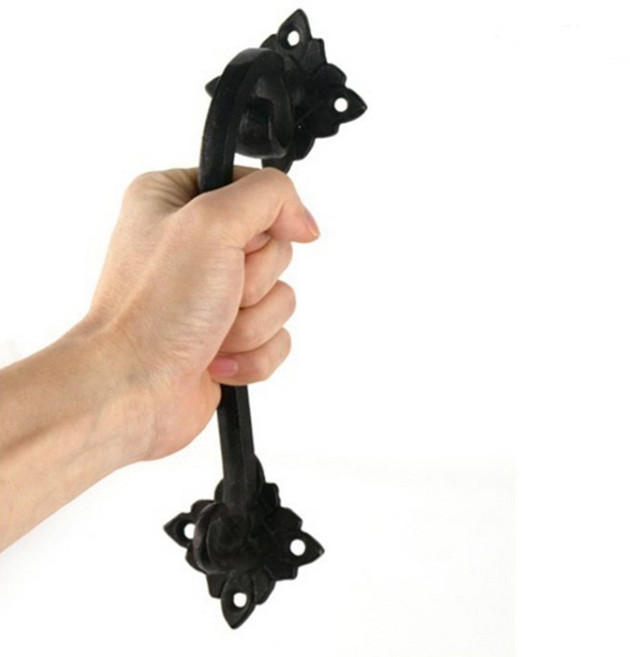 튼튼한 현관 손잡이 인테리어 고급 문 대문 고리 장식 가정 업소 옛날 도구 용품, 1개