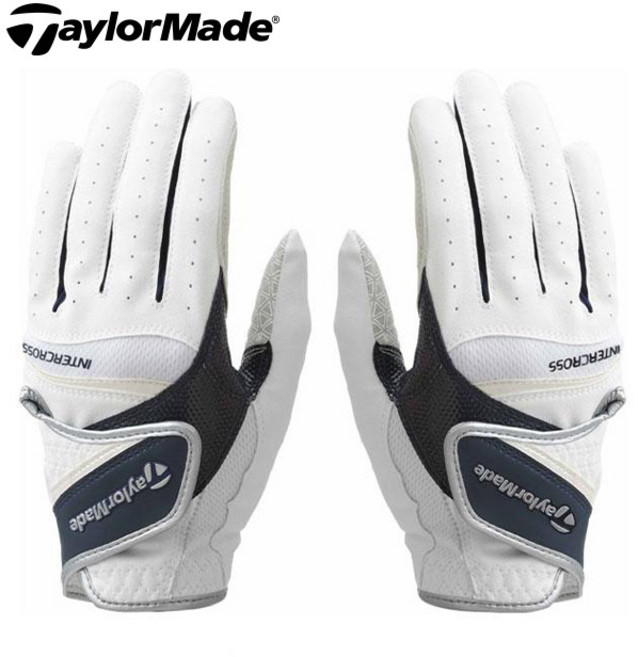 테일러메이드 TD310 여성용 인터크로스2.0 골프장갑 양손세트, 화이트/네이비