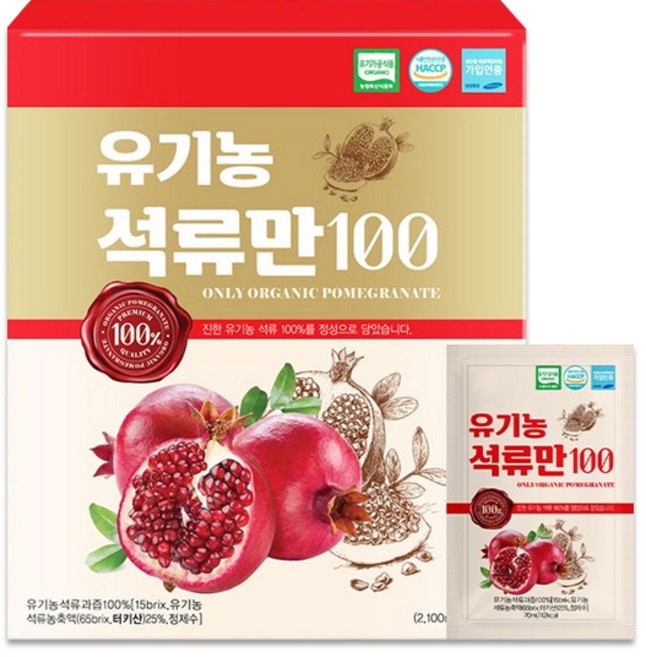 유기농 석류만 100, 1박스, 70ml