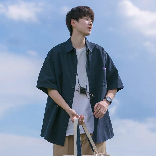 스타일닥터 남성 여름 오버핏 반팔 카라 티셔츠 시원한 데일리 캐주얼 셔츠 상의