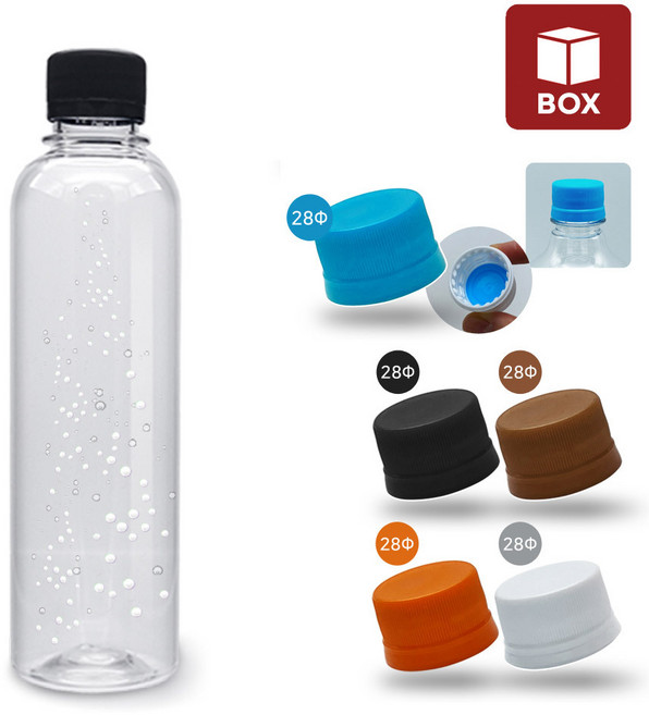 (1BOX) 내압캡 투명 아치페트병 300ml (100개입), 블랙