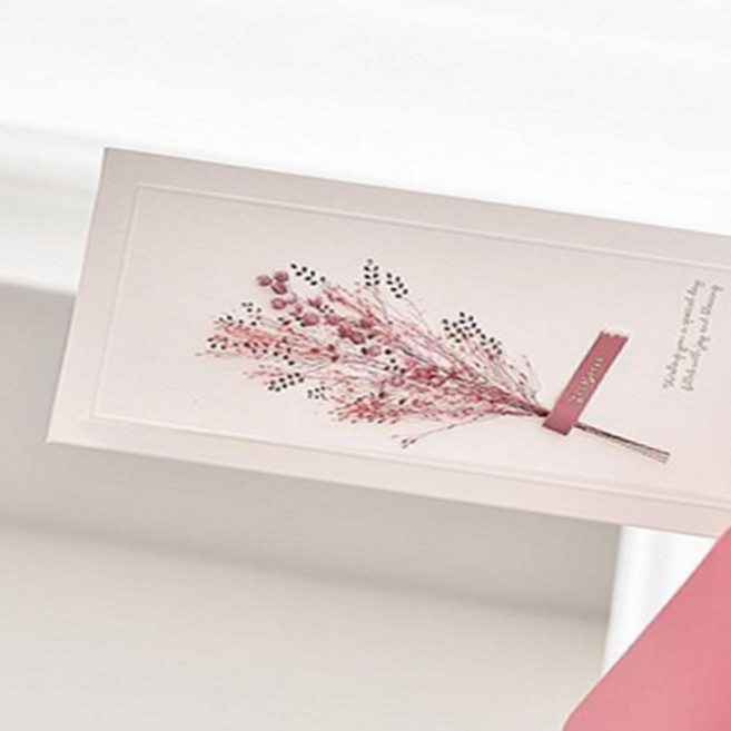 성심샵 핑크 프리저브드 돈봉투 드라이플라워카드